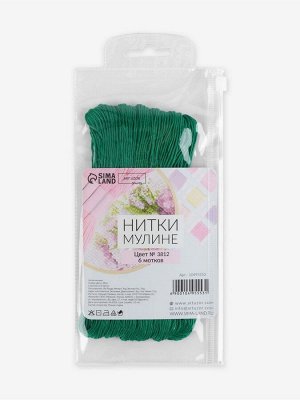 Нитки мулине №3812, 8±1 м, набор 6 шт., зелёный