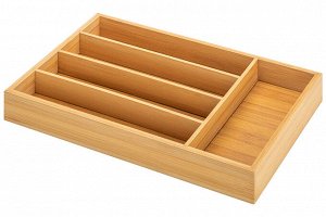Лоток для столовых приборов из бамбука, 33x23x4.5 см