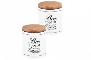 Набор банок для хранения 500 мл с металлическими крышками "Bon Appetit", 8,5x8,5x10,5 см