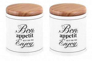 Набор банок для хранения 500 мл с металлическими крышками "Bon Appetit", 8,5x8,5x10,5 см
