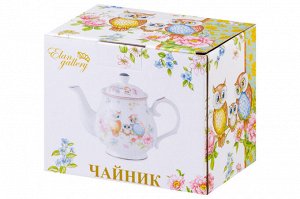 Чайник 380 мл "Совушки" из новой костяной фарфоровой посуды 17*10*12 см