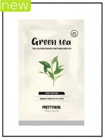PrettySkin Маска тканевая для лица с экстрактом зеленого чая Mask Sheet Green Tea Total Solution Essential, 23 гр