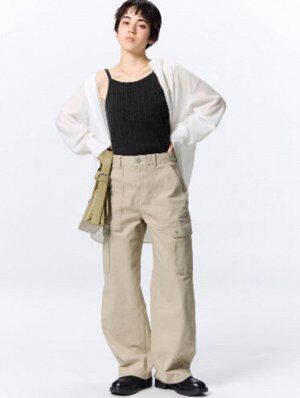 GU - свободные брюки-карго (стандартная длина 71-75 см) - 31 BEIGE