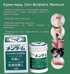Японская мазь Omi Brothers Mentum Q 85 мл