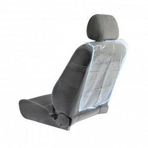Накидка-незапинайка на спинку сиденья TORSO, 58х42 см, синяя окантовка, прозрачная