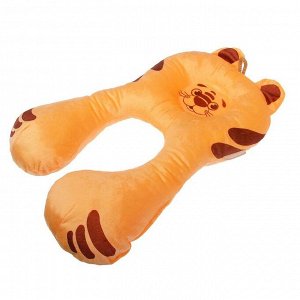 Подушка дорожная детская «Тигрёнок» ортопедическая, цвет оранжевый