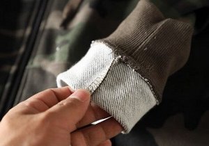 Толстовка мужская с капюшоном хлопковая на молнии, внутри махра, камуфляжный принт