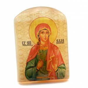 Именная икона из селенита "Святая Алла" арка большая, 50*30*65мм