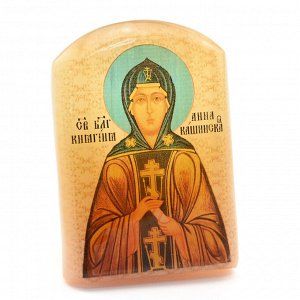 Именная икона из селенита "Святая Анна Кашинская" арка большая, 50*30*65мм