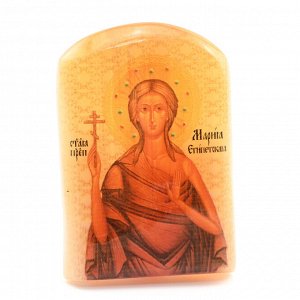 Именная икона из селенита "Святая Мария Египетская" арка большая, 50*30*65мм