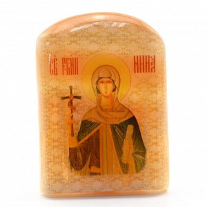 Именная икона из селенита "Святая Нина" арка большая, 50*30*65мм.