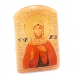 Именная икона из селенита "Святая мученица Валерия" арка большая, 50*30*65мм