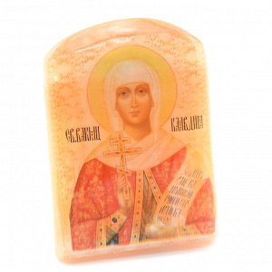 Именная икона из селенита "Святая мученица Клавдия" арка большая, 50*30*65мм