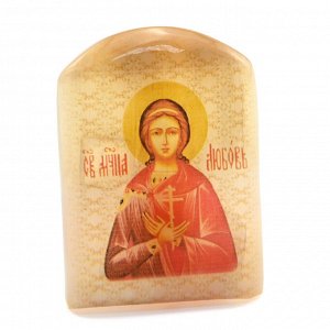 Именная икона из селенита "Святая мученица Любовь" арка большая, 50*30*65мм
