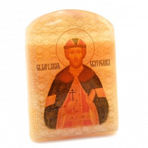 Именная икона из селенита "Святой Святослав" арка большая, 50*30*65мм