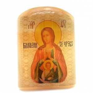 Икона из селенита "Божией Матери Блаженное чрево" арка большая, 50*30*65мм