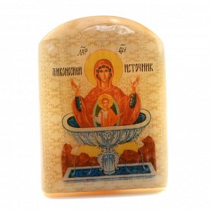 Икона из селенита "Божией Матери Живоносный источник" арка большая, 50*30*65мм