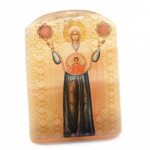 Икона из селенита "Мирожская икона Божией матери" арка большая, 50*30*65мм