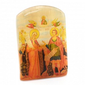 Икона из селенита с подставкой "Пророк Илья и Даниил" арка большая, 50*30*65мм