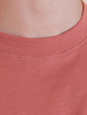 Футболка из фактурного полотна из 100% хлопка терракотовый