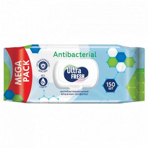 Влажные салфетки с клапаном Ultra Fresh Antibacterial 150шт
