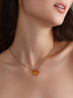 Подвеска-колечко из искрящегося формованного янтаря «Донат»