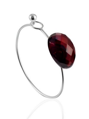 Красивый яркий браслет с гранёным янтарём