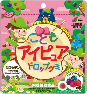 Витамины для повышения зрительной функции у детей Unimat Riken Children's Eye Pure Drop Gummy