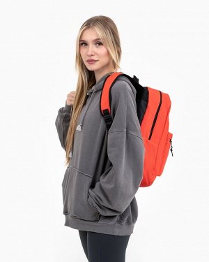 Рюкзак школьный на молнии, с карманами, однотонный, размер 29x14.5x42 см, красный