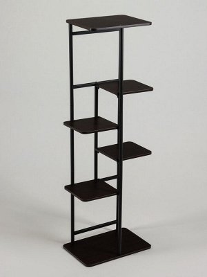Подставка для цветов Greengo, 6 полок, 36x23x106 см, напольная, каркас металл, полки МДФ, чёрная