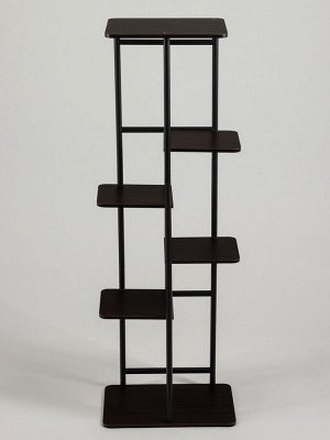 Подставка для цветов Greengo, 6 полок, 36x23x106 см, напольная, каркас металл, полки МДФ, чёрная