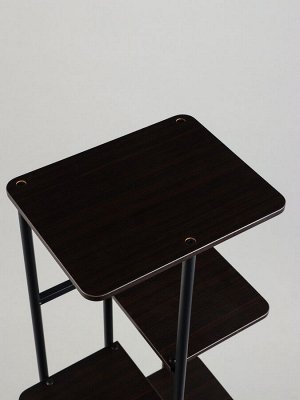 Подставка для цветов Greengo, 4 полки, 36x23x74 см, напольная, каркас металл, полки МДФ, чёрная