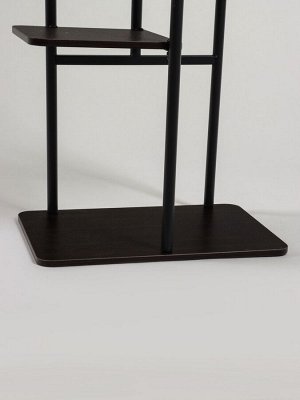 Подставка для цветов Greengo, 4 полки, 36x23x74 см, напольная, каркас металл, полки МДФ, чёрная