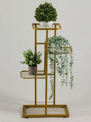 Подставка для цветов Greengo, 4 полки, 43x22x82 см, напольная, металл, цвет золотой