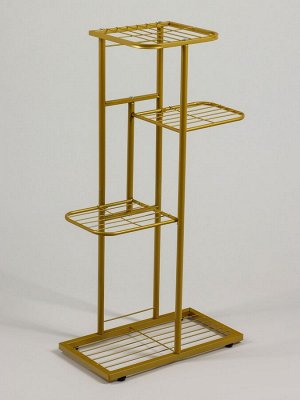 Подставка для цветов Greengo, 4 полки, 43x22x82 см, напольная, металл, цвет золотой