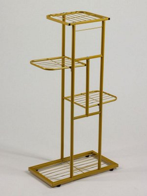 Подставка для цветов Greengo, 4 полки, 43x22x82 см, напольная, металл, цвет золотой