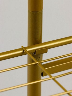 Подставка для цветов Greengo, 4 полки, 43x22x82 см, напольная, металл, цвет золотой