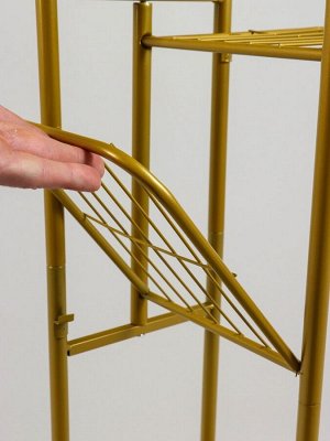 Подставка для цветов Greengo, 4 полки, 43x22x82 см, напольная, металл, цвет золотой