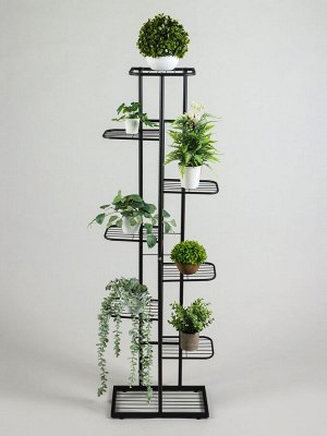 Подставка для цветов Greengo, 8 полок, 43x22x141 см, напольная, металл, чёрная