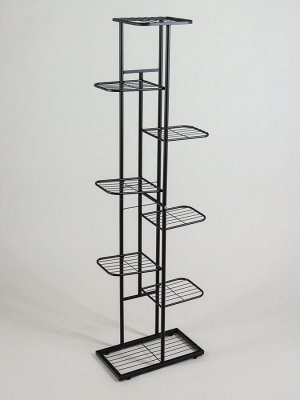 Подставка для цветов Greengo, 8 полок, 43x22x141 см, напольная, металл, чёрная