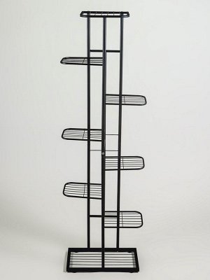 Подставка для цветов Greengo, 8 полок, 43x22x141 см, напольная, металл, чёрная