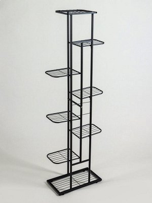 Подставка для цветов Greengo, 8 полок, 43x22x141 см, напольная, металл, чёрная