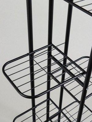 Подставка для цветов Greengo, 8 полок, 43x22x141 см, напольная, металл, чёрная