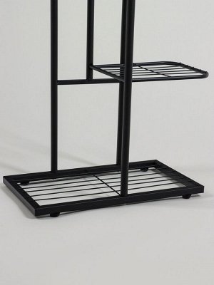 Подставка для цветов Greengo, 8 полок, 43x22x141 см, напольная, металл, чёрная