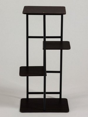 Подставка для цветов Greengo, 4 полки, 36x23x74 см, напольная, каркас металл, полки МДФ, чёрная