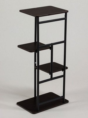 Подставка для цветов Greengo, 4 полки, 36x23x74 см, напольная, каркас металл, полки МДФ, чёрная