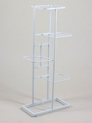 Подставка для цветов Greengo, 5 полок, 44x22x95 см, напольная, металл, белая