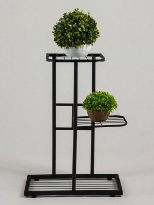 Подставка для цветов Greengo, 3 полки, 43x22x57 см, напольная, металл, чёрная