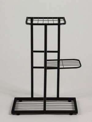 Подставка для цветов Greengo, 3 полки, 43x22x57 см, напольная, металл, чёрная