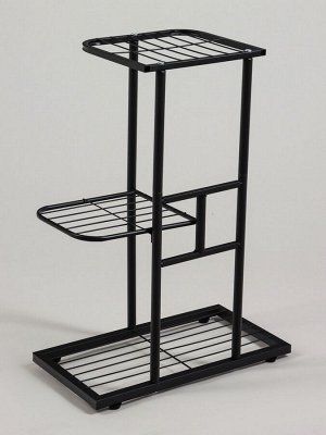Подставка для цветов Greengo, 3 полки, 43x22x57 см, напольная, металл, чёрная